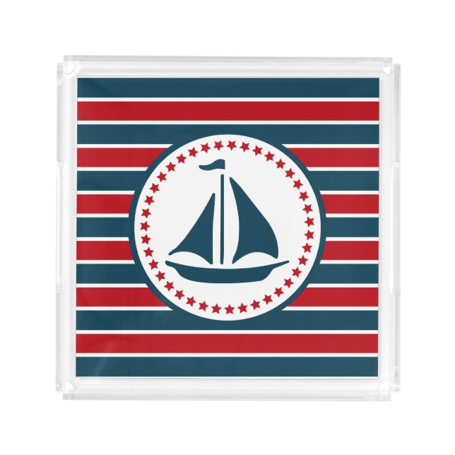 Nautical design acrylic tray (Front)
