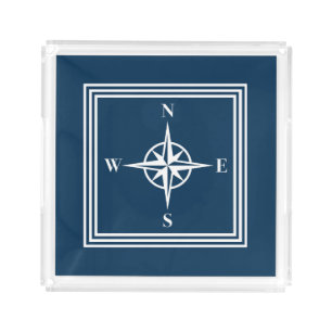 Nautical design acrylic tray