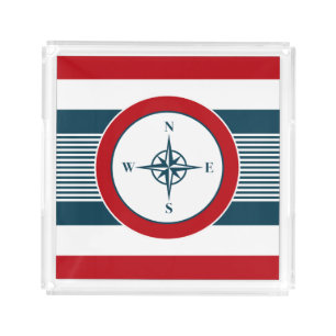 Nautical design acrylic tray