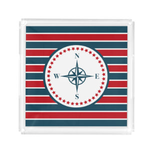Nautical design acrylic tray