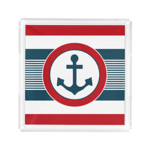 Nautical design acrylic tray
