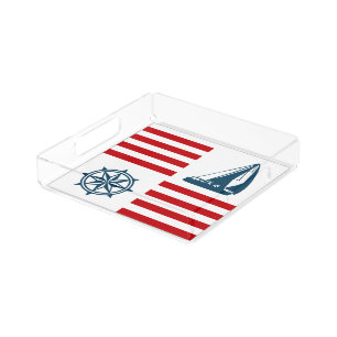 Nautical design acrylic tray
