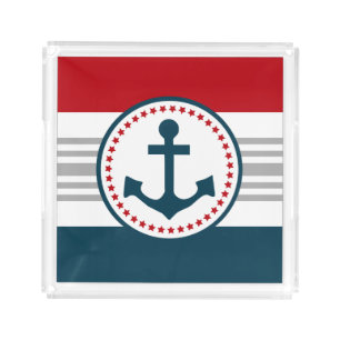 Nautical design acrylic tray