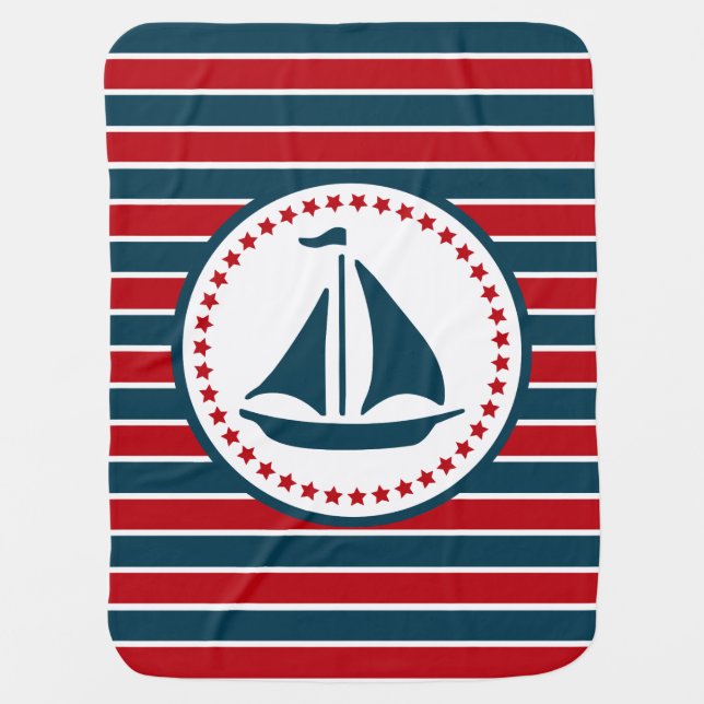 Nautical design baby blanket (Front)