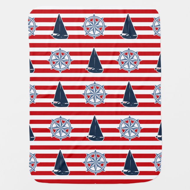Nautical design baby blanket (Front)