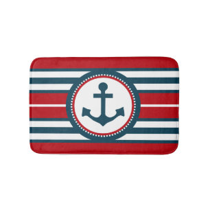 Nautical design bath mat