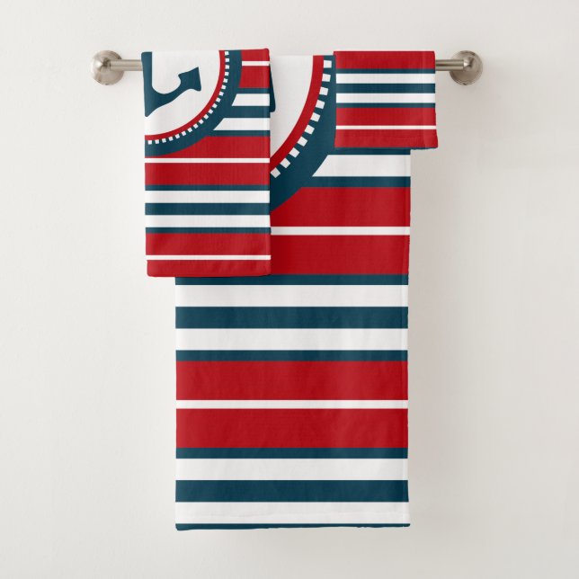 Nautical design bath towel set (Insitu)