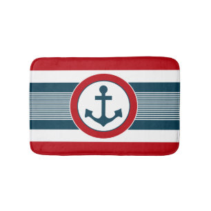 Nautical design bathroom mat