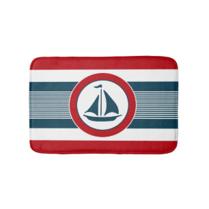 Nautical design bathroom mat