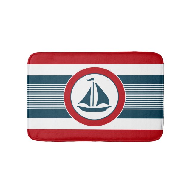 Nautical design bathroom mat (Front)