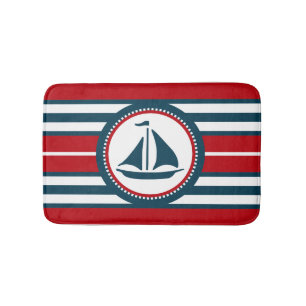 Nautical design bathroom mat