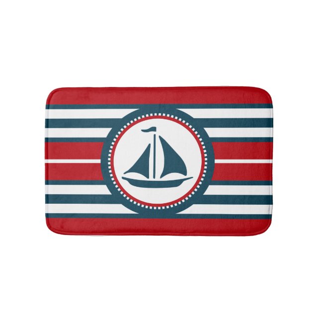 Nautical design bathroom mat (Front)