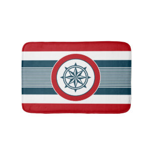 Nautical design bathroom mat
