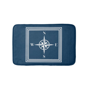 Nautical design bathroom mat