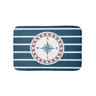 Nautical design bathroom mat