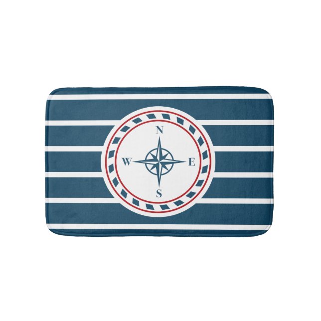 Nautical design bathroom mat (Front)