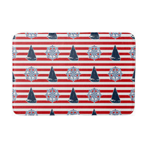 Nautical design bathroom mat