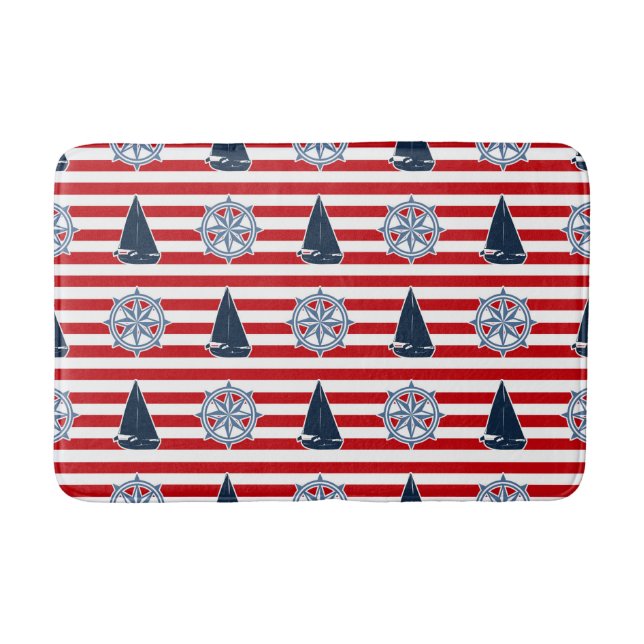 Nautical design bathroom mat (Front)