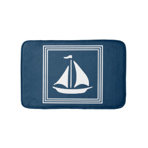 Nautical design bathroom mat