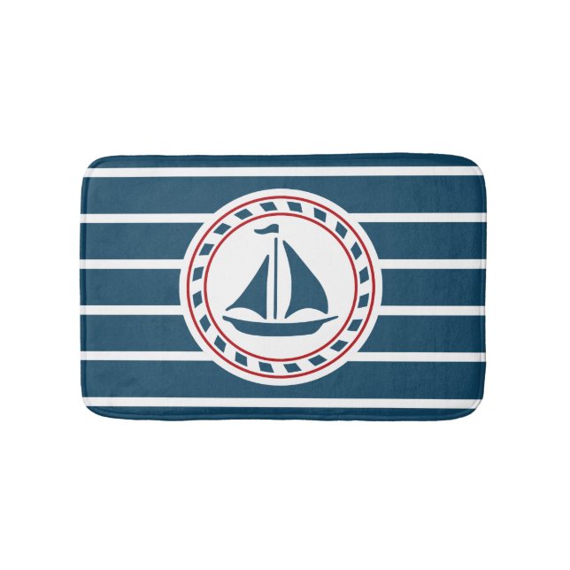 Nautical design bathroom mat (Front)