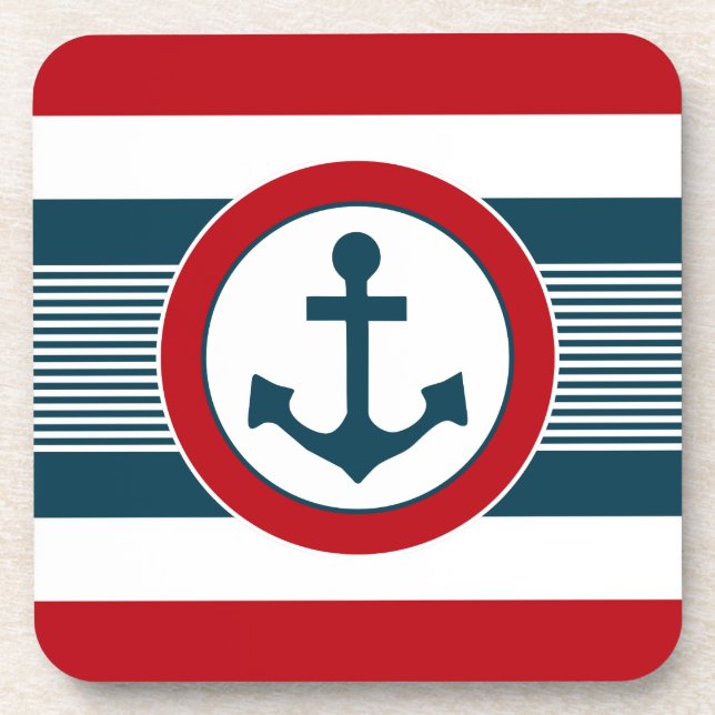 Nautical design beverage coaster (Front)