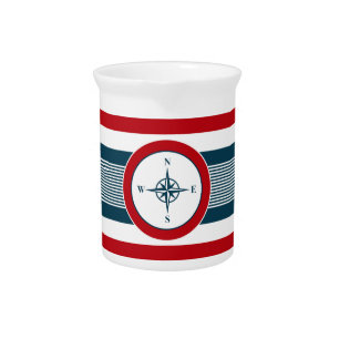 Nautical design beverage pitcher