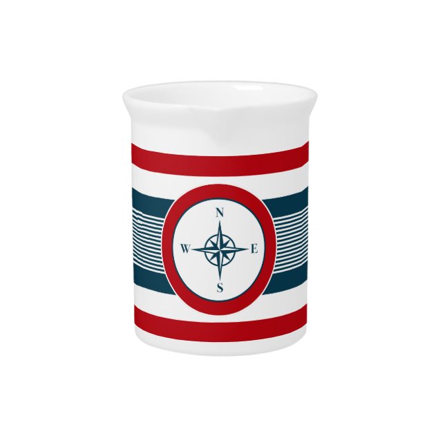 Nautical design beverage pitcher (Front)