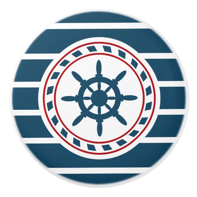 Nautical design ceramic knob (Front)