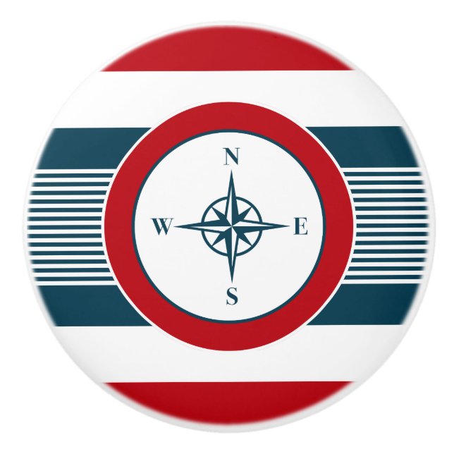 Nautical design ceramic knob (Front)