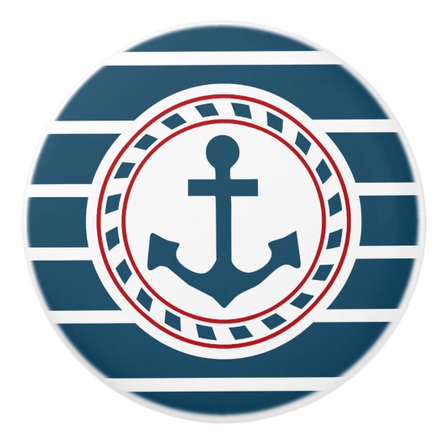 Nautical design ceramic knob (Front)