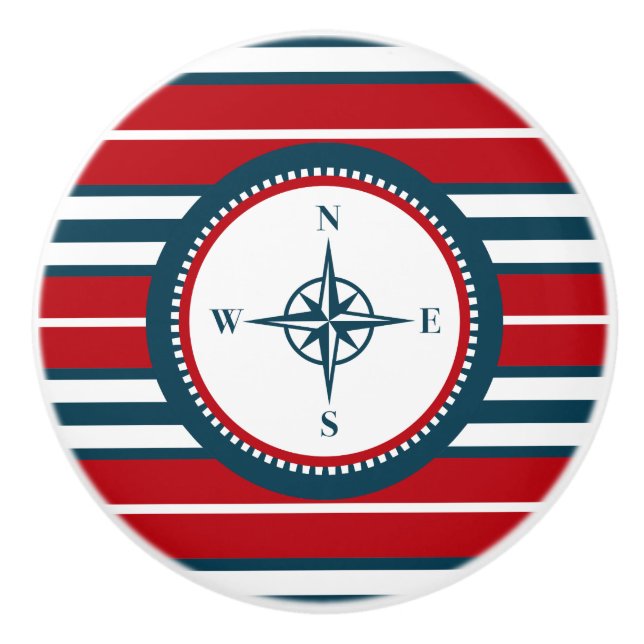 Nautical design ceramic knob (Front)