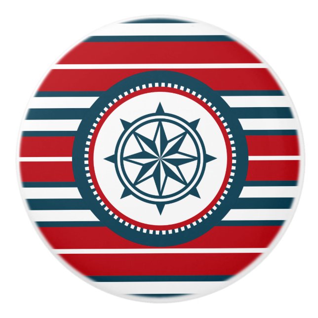 Nautical design ceramic knob (Front)