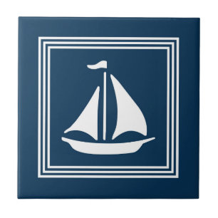 Nautical design ceramic tile