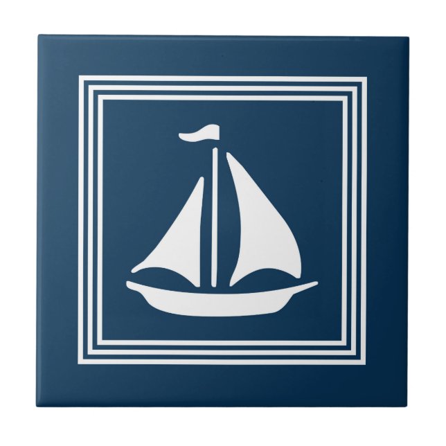 Nautical design ceramic tile (Front)