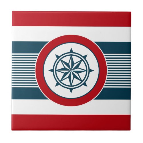 Nautical design ceramic tile