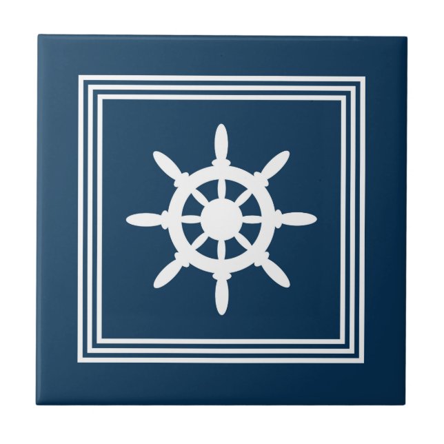 Nautical design ceramic tile (Front)