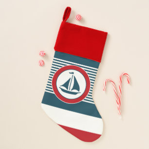 Nautical design christmas stocking