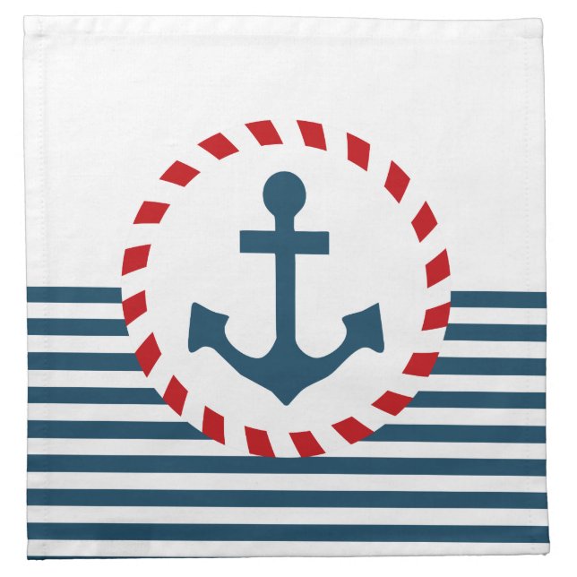 Nautical design cloth napkin (Front)