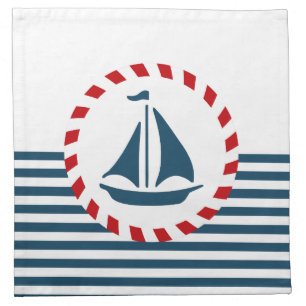 Nautical design cloth napkin