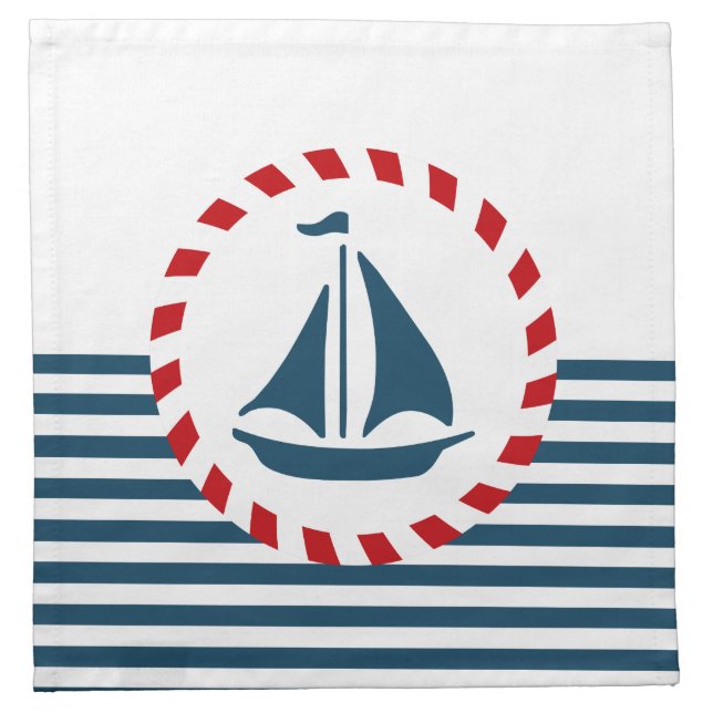 Nautical design cloth napkin (Front)