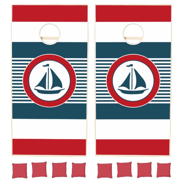 Nautical design cornhole set (Set)