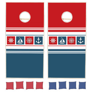 Nautical design cornhole set