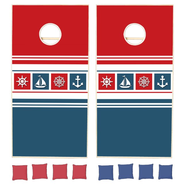 Nautical design cornhole set (Set)