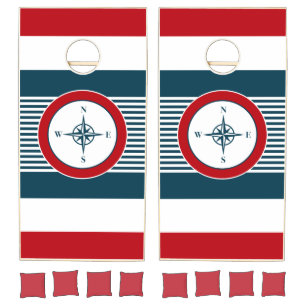 Nautical design cornhole set