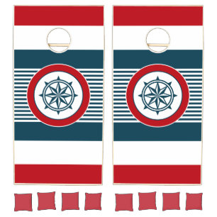 Nautical design cornhole set