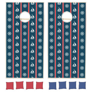 Nautical design cornhole set