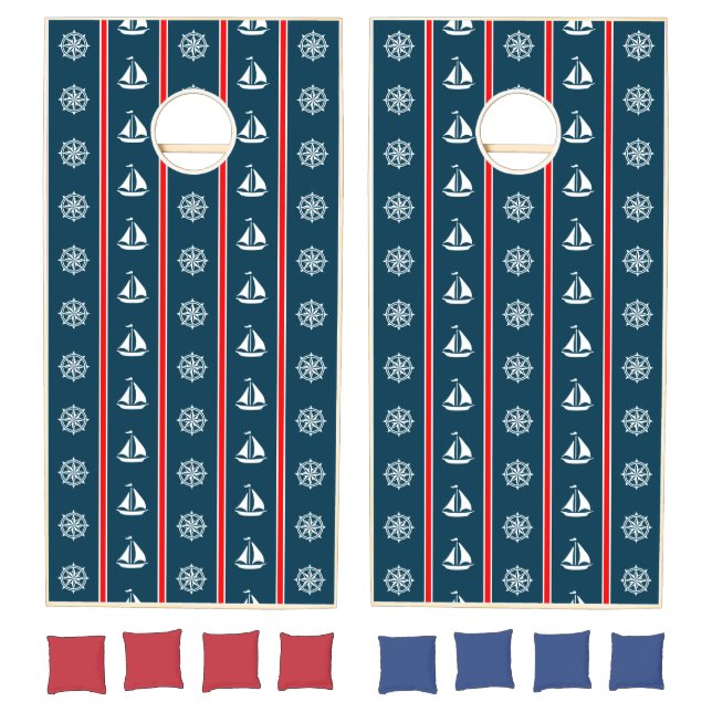 Nautical design cornhole set (Set)