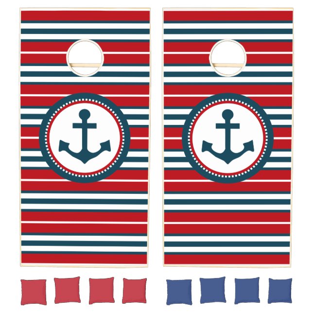 Nautical design cornhole set (Set)