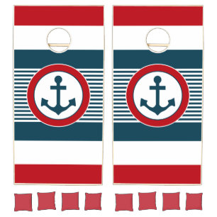 Nautical design cornhole set