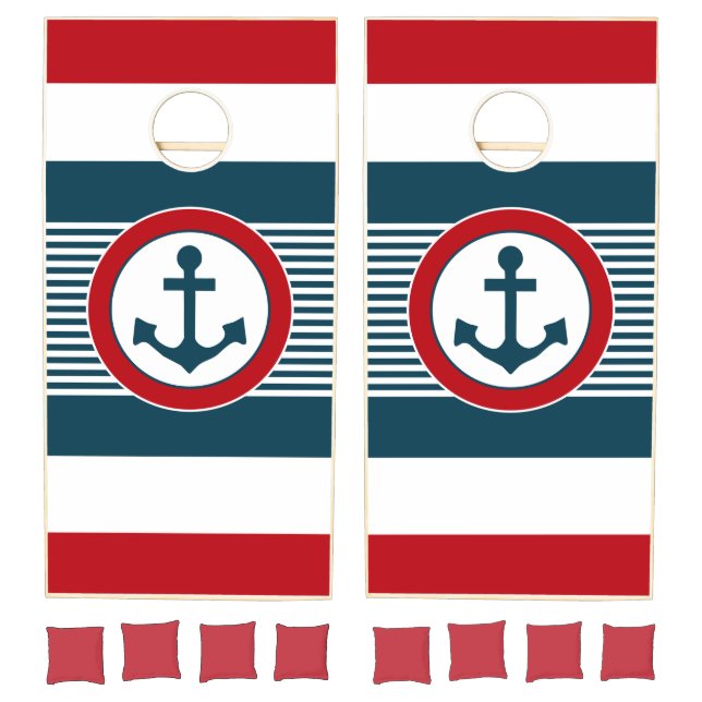 Nautical design cornhole set (Set)